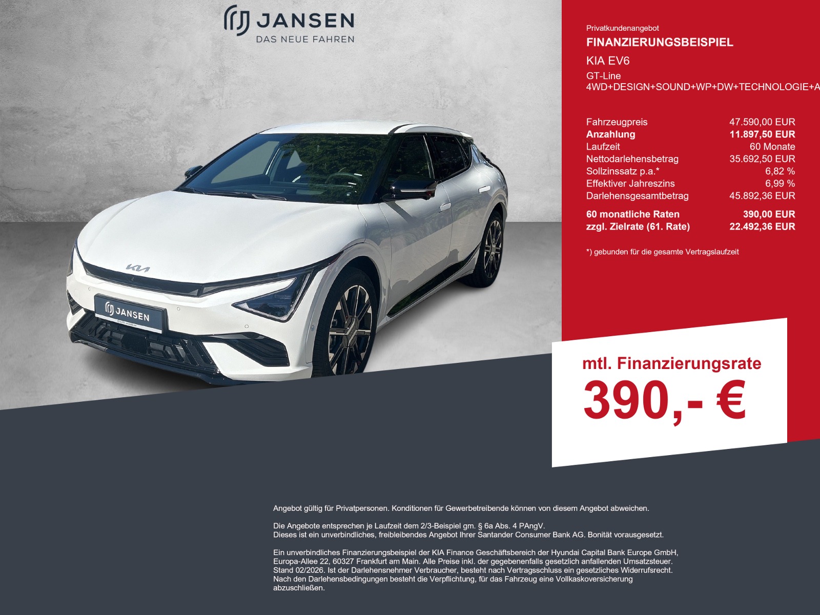 KIA EV6 GT-Line 4WD+DESIGN+SOUND+WP+DW+TECHNOLOGIE+AHK