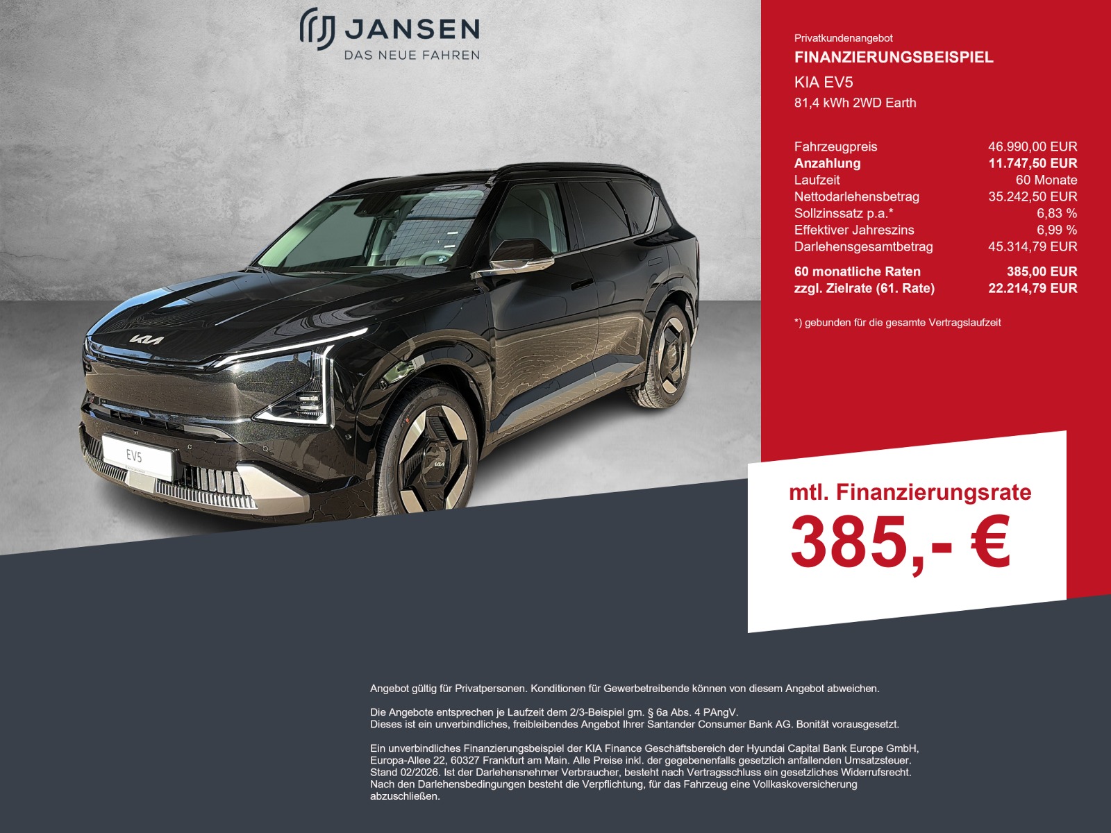 KIA EV5 81,4 kWh 2WD Earth