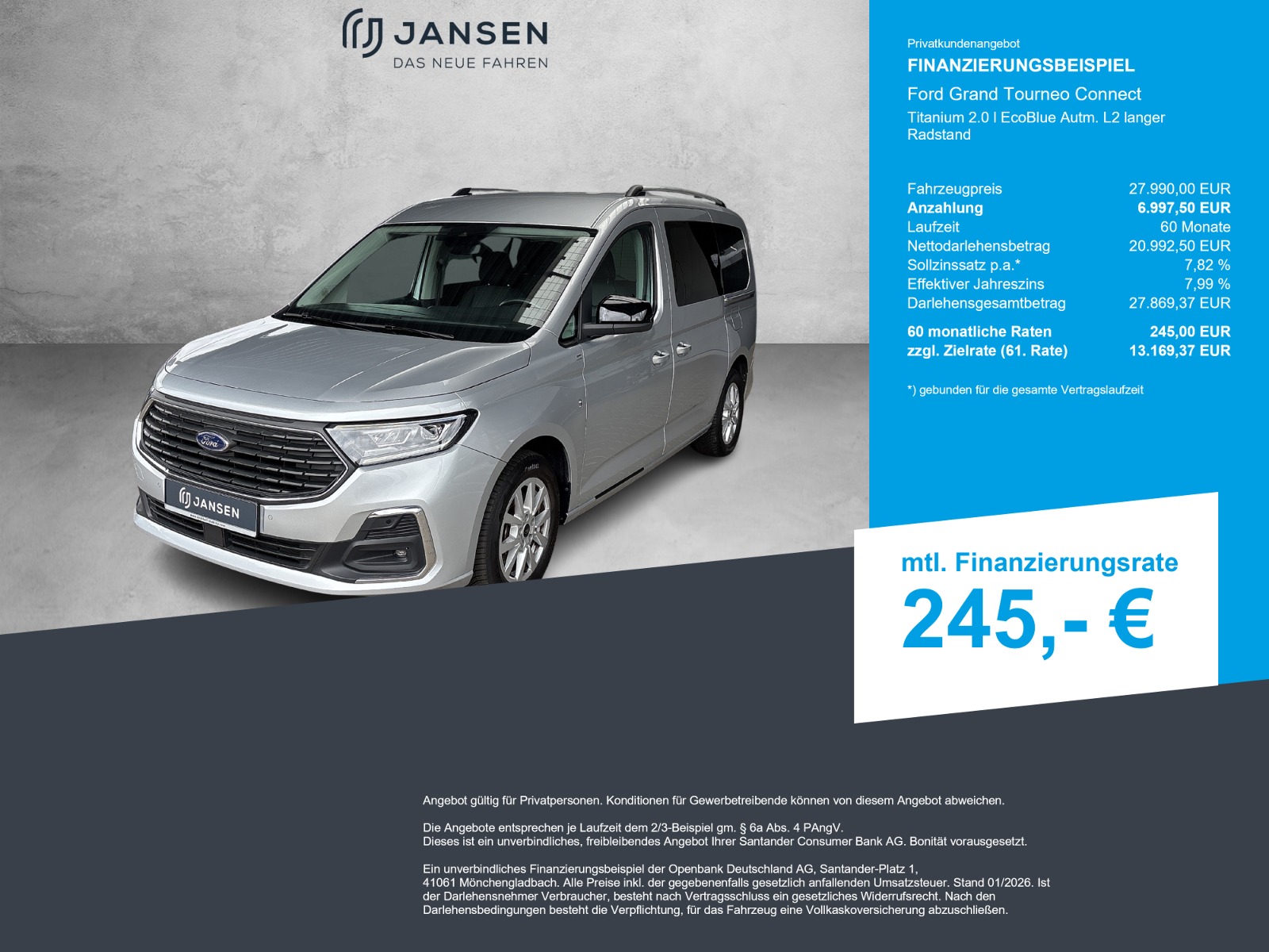 Ford Grand Tourneo Connect Titanium 2.0 l EcoBlue Autm. L2 langer Radstand — thumbnail 2