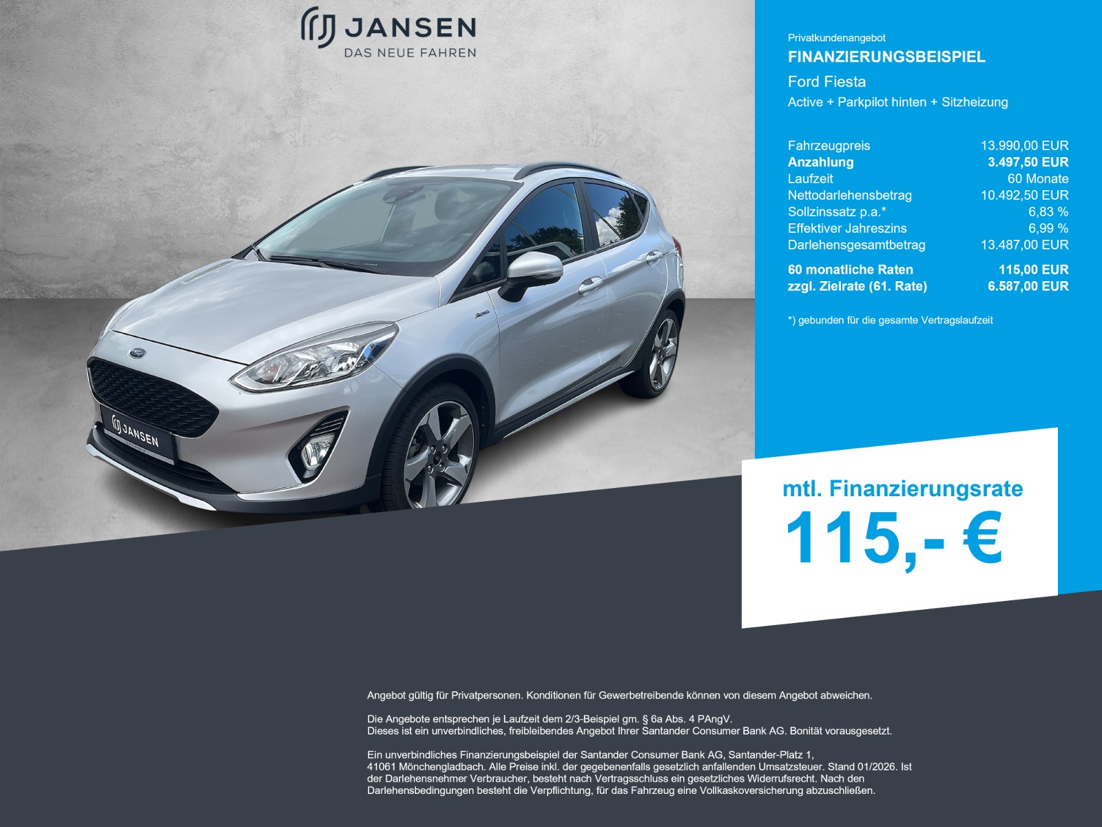 Ford Fiesta Active + Parkpilot hinten + Sitzheizung