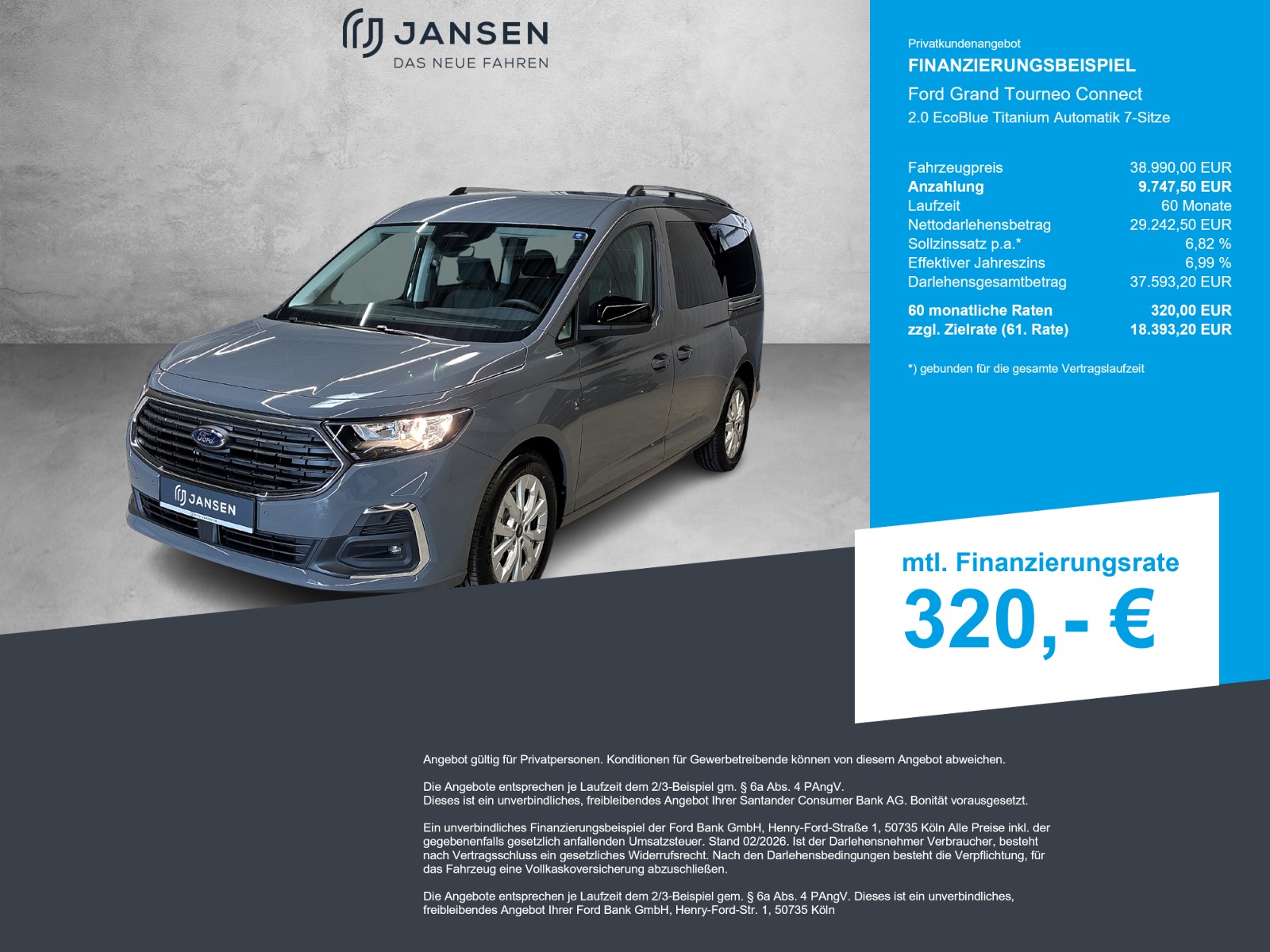 Ford Grand Tourneo Connect 2.0 EcoBlue Titanium Automatik 7-Sitze