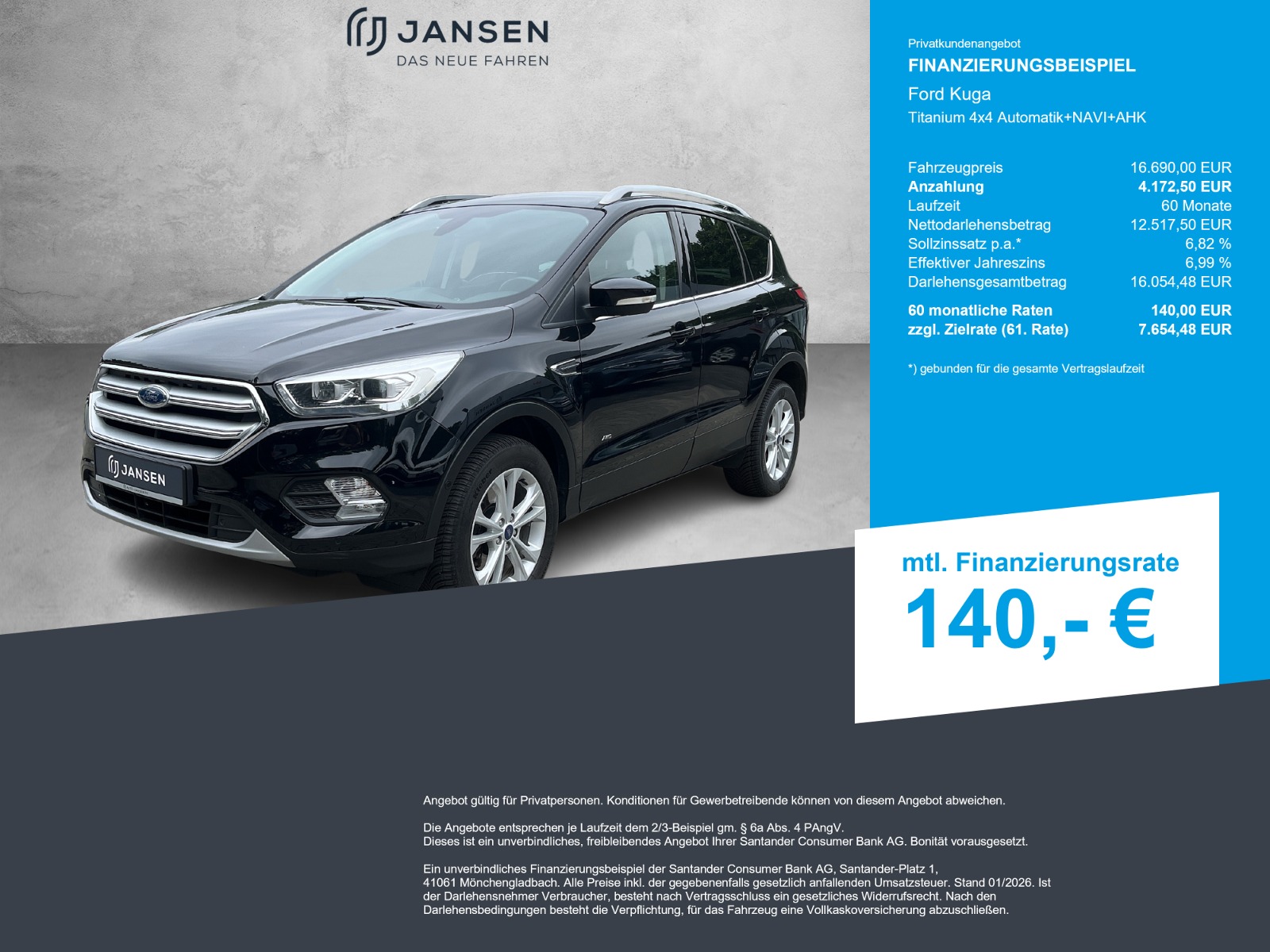 Ford Kuga Titanium 4x4 Automatik+NAVI+AHK