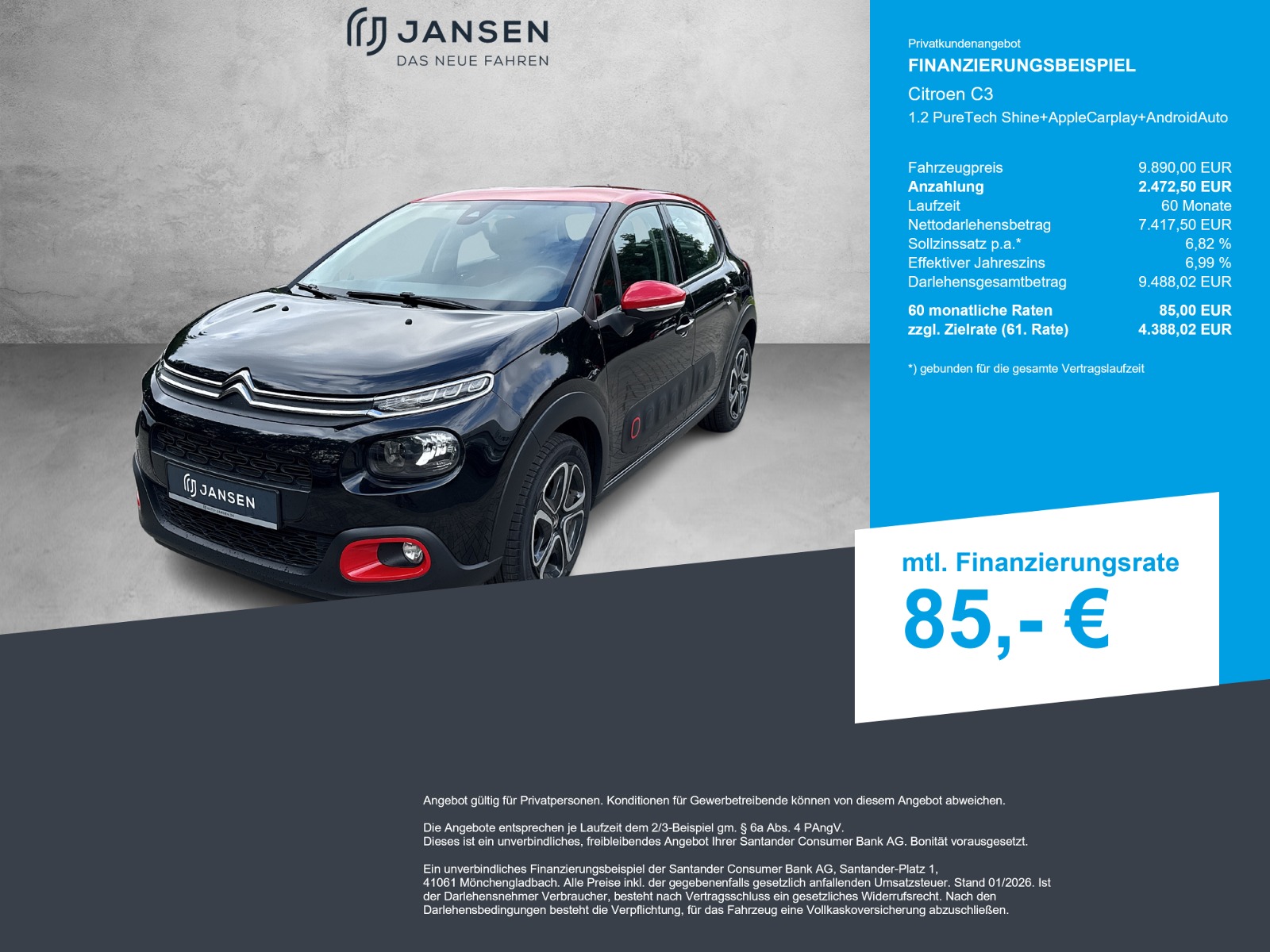 Citroen C3 1.2 PureTech Shine+AppleCarplay+AndroidAuto
